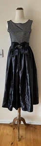 Vintage Retro Jesse Time Out 1980's Silver Metallic Stud With Bow Dress Size 14 - Picture 1 of 5