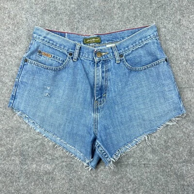 Eddie Bauer Shorts Womens 8 Blue Jean Light Wash Denim Raw Hem Cut Off Cotton - Image 1 of 4
