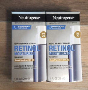 2 Neutrogena Retinol Moisturizer SPF 30 Sunscreen - Rapid Wrinkle Repair - 1 oz