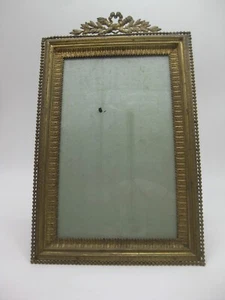 ANTIQUE LARGE VICTORIAN BRASS LACE & GLASS PICTURE FRAME CADRE RAHMEN 19th - Picture 1 of 7