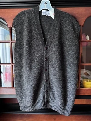 NWT VINTAGE SHETLAND WOOLLEN CO THE ANDOVER SHOP  SHAGGY WOOL VEST WAISTCOAT L - Image 1 of 4