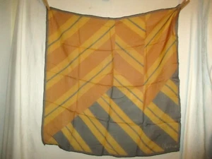 Vtg Vera Neumann Brown Gray Geometric Silk Blend Scarf Square Verasheer Ladybug - Picture 1 of 3