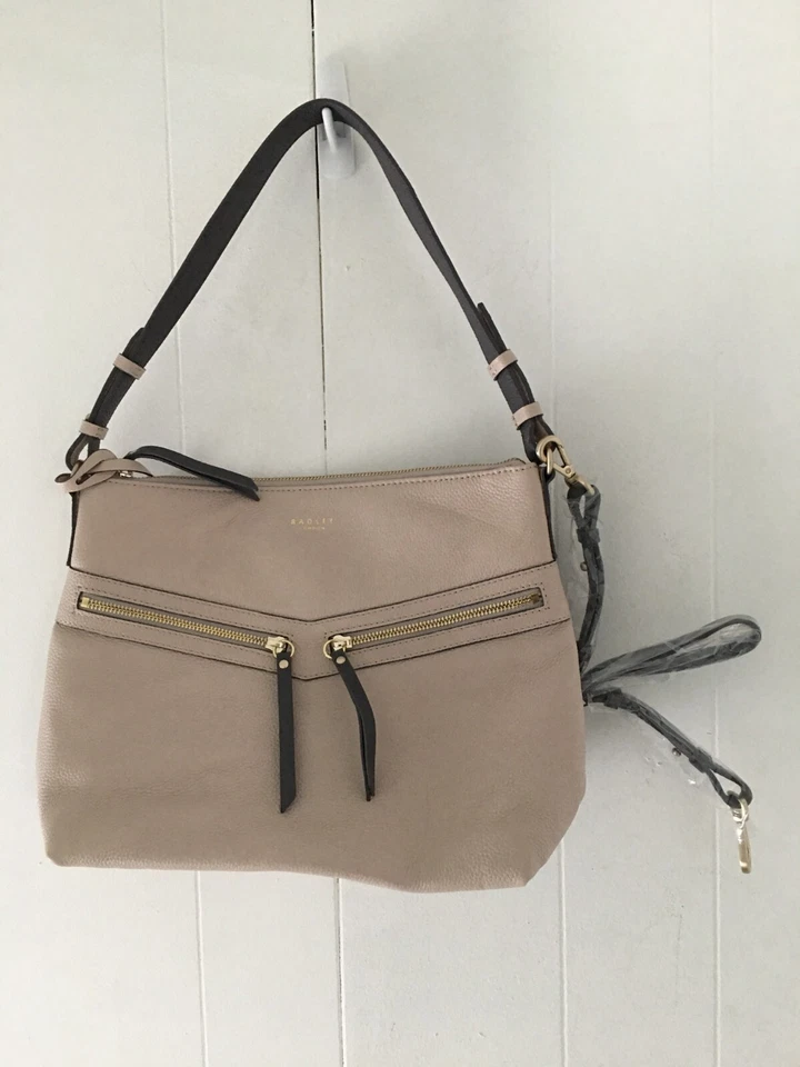 Radley London Smith Street Leather Shoulder/Crossbody bag - Light Pastel Grey