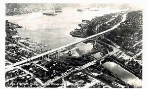 Seattle RPPC Fremont Aurora Bridge foto reale 1950WA - Foto 1 di 2