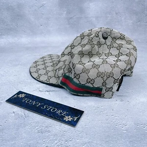 Gucci original GG canvas baseball cap Good Condition Japan 200035 6015 M Size JP - Picture 1 of 16