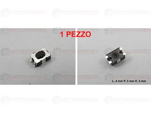 PULSANTE MICRO SWITCH CHIAVE TELECOMANDO PEUGEOT CITROEN 4 PIN - 1 PZ. - Picture 1 of 1