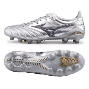 Mizuno Morelia Neo4 IV MD Japan P1GA253004 Silver Mens Soccer Cleats Shoes - Picture 1 of 9
