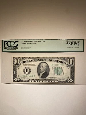 Federal Reserve Note $10 1934 Wide Face - Image 1 of 2