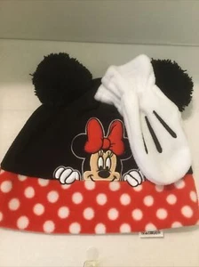 Disney Store Minnie Mouse Toddler Girls Hat and Mittens Set - NEW - Picture 1 of 5