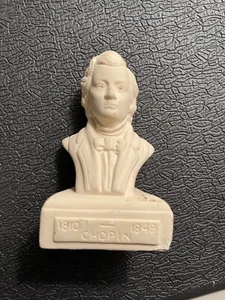 VINTAGE Chopin Büste klassische Musik Skulptur Statue gegossener Marmor 5,5" hoch - Bild 1 von 6