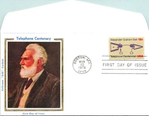 S01-5375, TELEPHONE CENTENNIAL, ALEANDER G. BELL, COLORANO SILK FDC - Picture 1 of 2