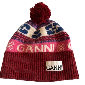 Ganni Multi- Colored Knit Beanie Hat. - Picture 1 of 3