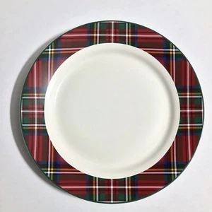 NEW Pottery Barn Christmas Stewart Plaid Stoneware Dinner Plate - Picture 1 of 3