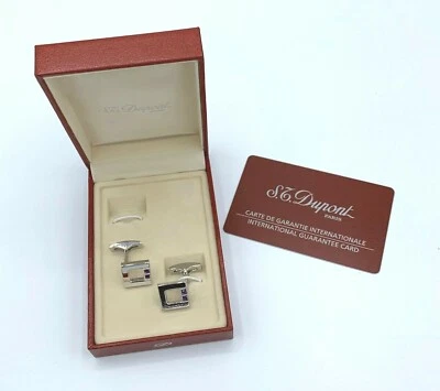 S.T. Gemelos para hombre Dupont cuadrados de acero inoxidable de piedra amatista de 14 mm  Foto 1 de 4