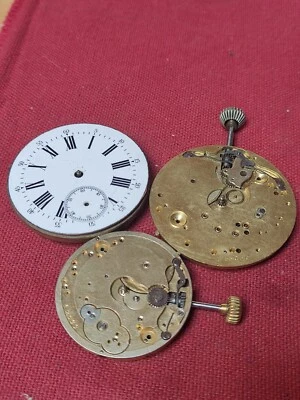 Lot of 3 pocket watch movements parts, for parts, 529 - Image 1 of 4