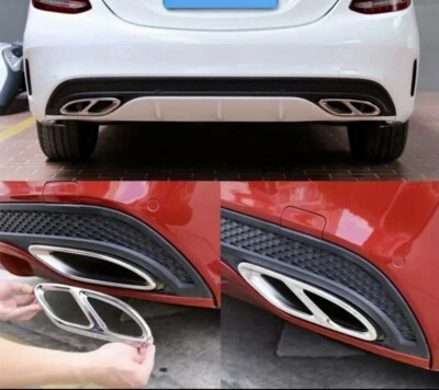 Copertura Tubo Scarico Trims cromato per mercedes GLC GLS GLE A B C E Class 2PCS - Immagine 1 di 2