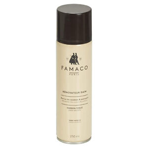 Famaco Suede & Nubuck Renovator Spray - 250ml Dark Brown Suede Colour Restorer