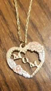 14kt Rose, Gelb und Weißgold gefüllt, Vintage 18 Zoll Floral Mom Halskette - Bild 1 von 3