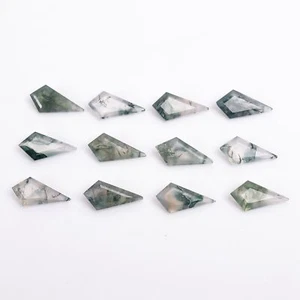 Natural Faceted Moss Agate Kite Shape 9x12 mm Loose Gemstone Lot Jewellery . - Picture 1 of 5