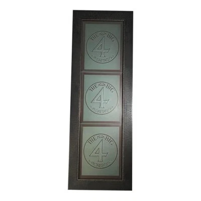 Remanescente arquitetônico, painel de vidro emoldurado, Huntington Hotel Big 4 restaurante SF - Imagem 1 de 4