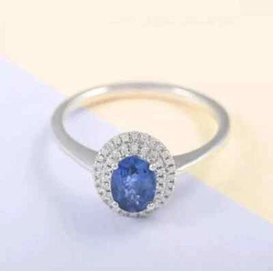 AAA 3.00 Ct Tanzanite Engagement Ring 14k solid white Gold Exclusive Jewelry - Picture 1 of 5