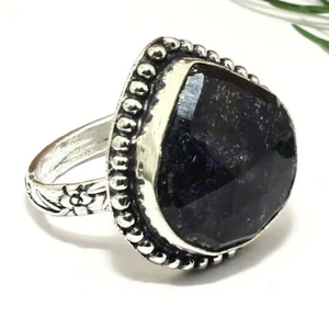 Iolite Faceted Heart Natural Gemstone Handmade Silver Ring Gift Jewelry - Picture 1 of 3
