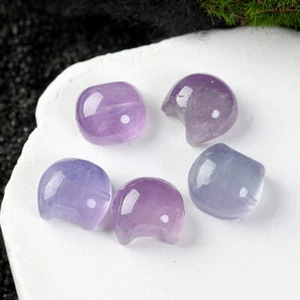 10pcs 15mm Natural Fluorite Stone Cat Kitty Head Pendant Bead Carving Animal - Picture 1 of 6
