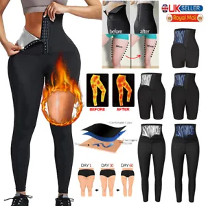 Women Sauna Sweat Pants Waist Trainer Hot Thermo Body Shaper Workout Leggings UK - Picture 1 of 32