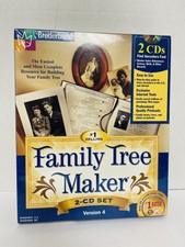Broderbund Family Tree Maker 2-CD Set VERSION 4 Windows 95 and 98