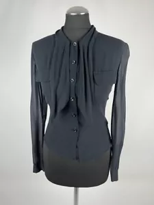 Max Mara schwarze Seidenbluse Gr. M Pussybow Tie Neck (0437) - Bild 1 von 5