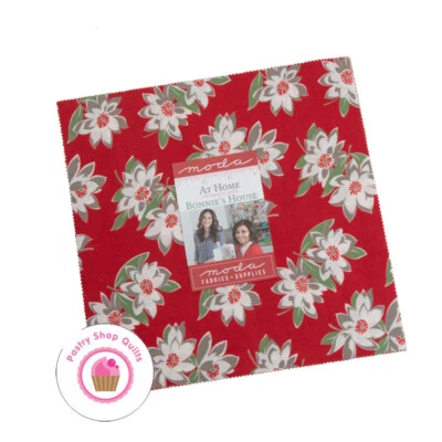 Moda AT HOME Bonnie & Camille LAYER CAKE 42 10" Squares Quilt Fabric RED - Image 1 of 4