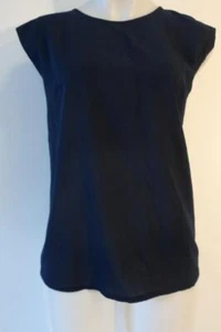 Womens French Connection Dark Navy Blue Capped Sleeve Blouse Top M * - Picture 1 of 6