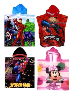 Poncho mare accappatoio con cappuccio  bimbo bimba Avengers Spiderman Minnie ecc - Immagine 1 di 4