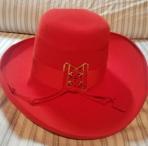 Stunning Bullocks Southern California Red Felt Hat Made In Switzerland 