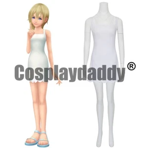 Kingdom Hearts Namine Cosplay Costume Sleeveless Square Neck White Dress Outfit - Picture 1 of 5