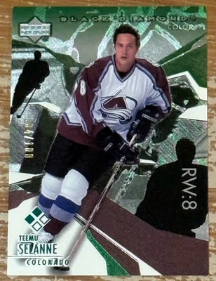 2003-04 Upper Deck Black Diamond Teemu Selanne Emerald Parallel Card #’d 4/100!! - Image 1 of 2