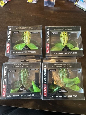 LiveTarget Ultimate Frog/Weedless 2-1/2” 1oz Green/Yellow Floro Green/Yellow Lot - Image 1 of 4