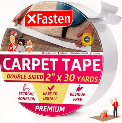 Double Sided Carpet Tape for Area Rugs, 2 Inch X 30 Yards – Heavy Duty anti Slip - Image 1 of 4