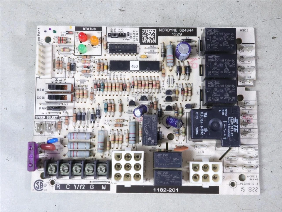 Nordyne Intertherm Miller 1182-201 Furnace Control Circuit Board 624844 - Image 1 of 4