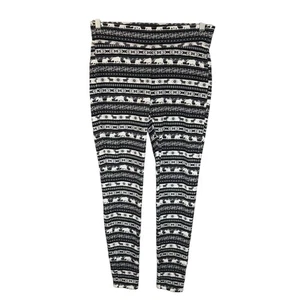 Lands End Serious Sweats donna M leggings foderati in pile stampa alce orso polare - Foto 1 di 14
