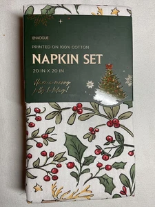 ENVOGUE SERVIETTEN (8) HIRSCH STECHPALME 20 X 20 100 % BAUMWOLLE NEU IN VERPACKUNG - Bild 1 von 2