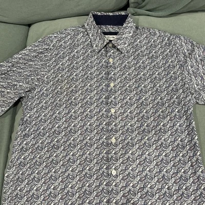 Men's John Lennon Blue. Design Long Sleeve Button Down Dress Shirt Med - Image 1 of 4