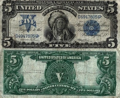 1899 $5 CHIEF Silver Certificate VERNON TREAT Fr. 273 - Image 1 of 2