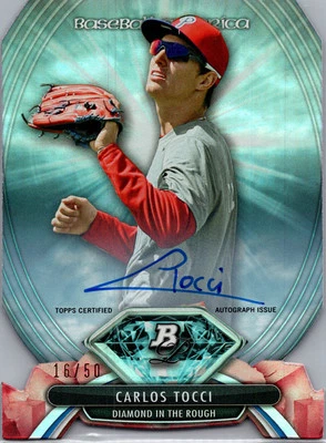 2013 Bowman Platinum #ADIR-CT Carlos Tocci Diamond in the Rough Autographs - Image 1 of 2
