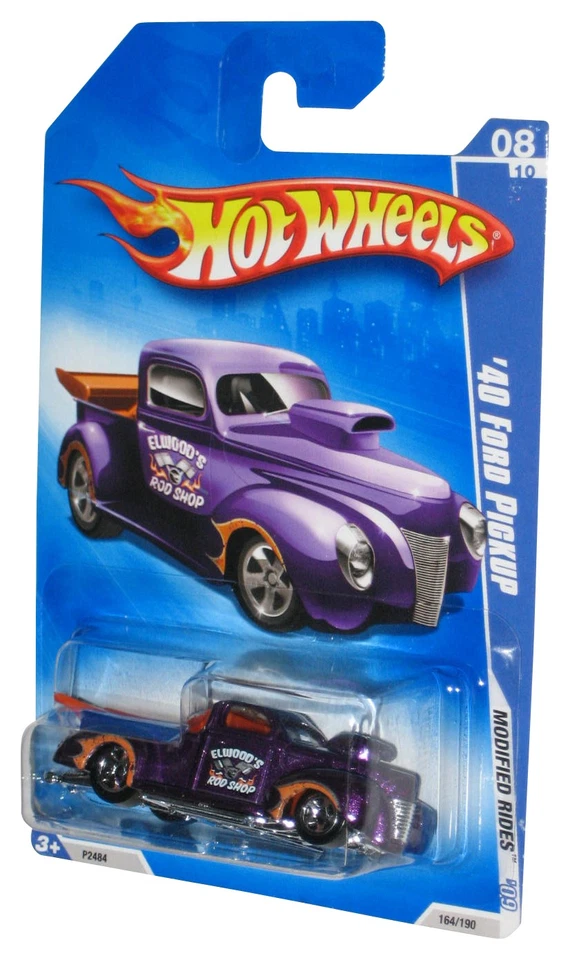 Hot Wheels Modified Rides 8/10 '09 Purple '40 Ford Pickup Toy Truck 164/190 - Image 1 of 1