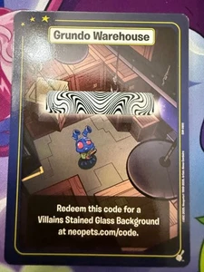 Neopets TCG Grundo's Warehouse CODE - Villains Stained Glass Background - Picture 1 of 1