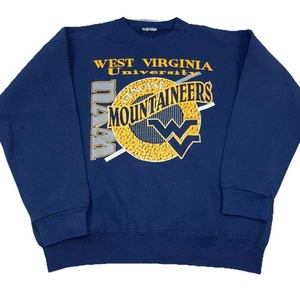Vintage West Virginia Mountaineers Sweatshirt Men XL Crewneck Sweater WVU 90s Z2 - Picture 1 of 11