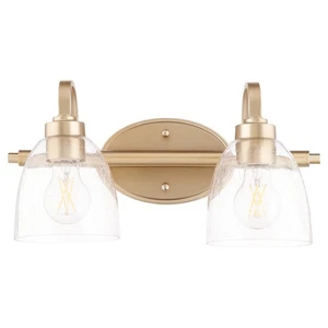 Aged Brass Two Light Vanity from the Reyes Collection - Picture 1 of 5