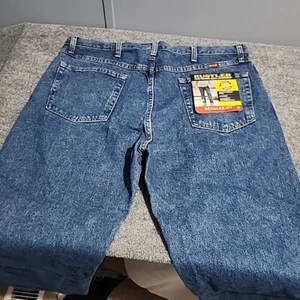 Rustler Denim Jeans Mens 38x29 (Fits 37x24) Blue Straight Pockets NWT - Picture 1 of 8