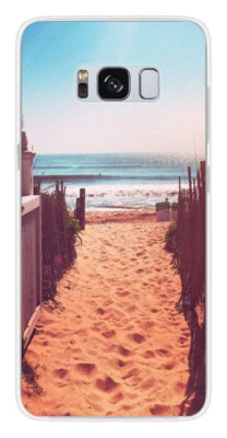 Coque en silicone imprimée compatible Samsung Galaxy S8 Chemin de plage - Photo 1/3